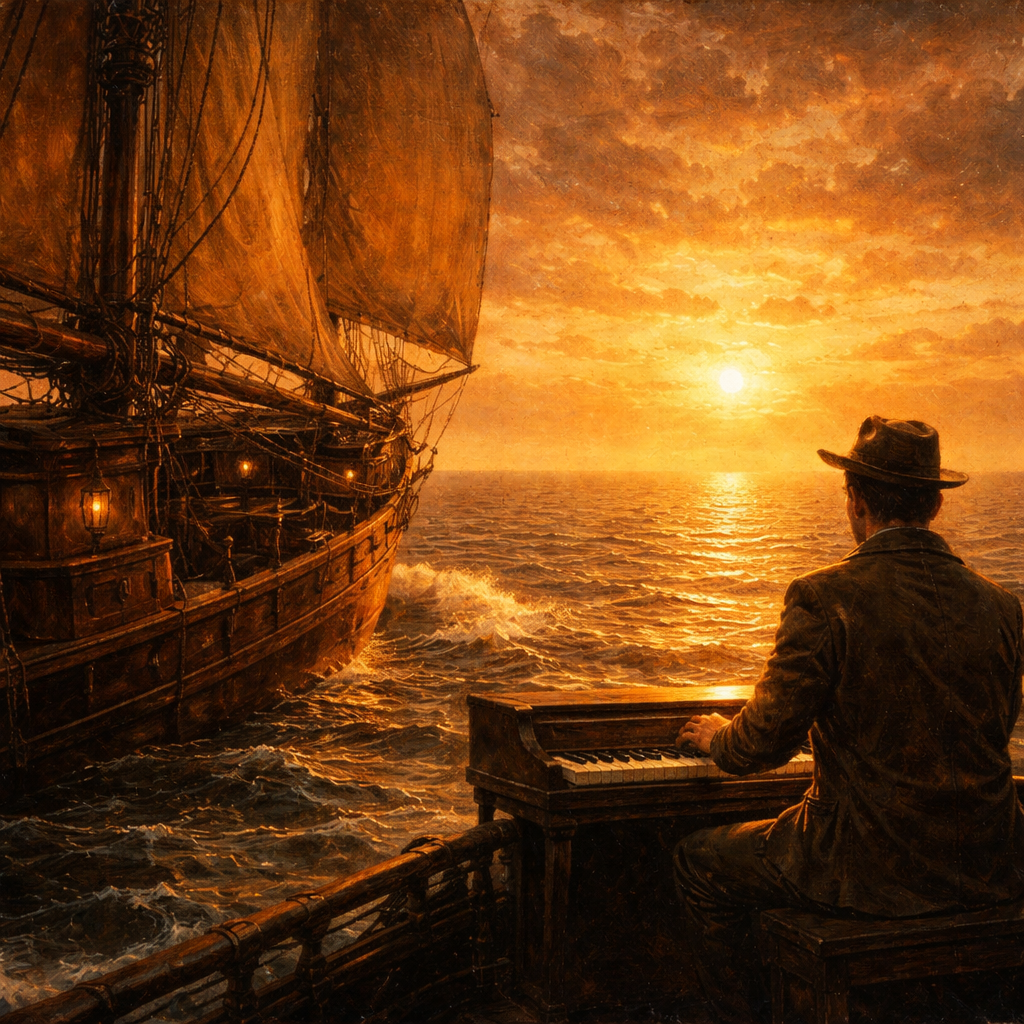 🎤 Bossa Nova 3 Imagem de caravela com piano