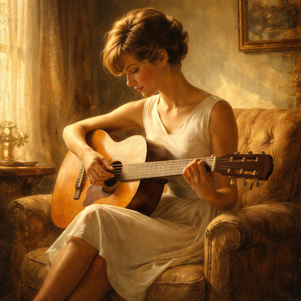 imagem de mulher tocando violao